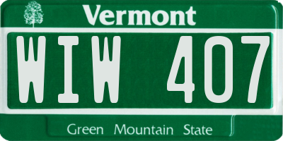 VT license plate WIW407