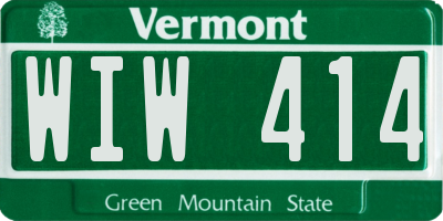 VT license plate WIW414