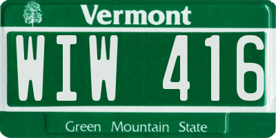 VT license plate WIW416