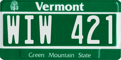 VT license plate WIW421