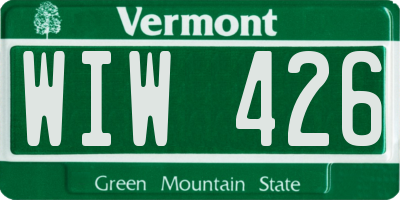 VT license plate WIW426