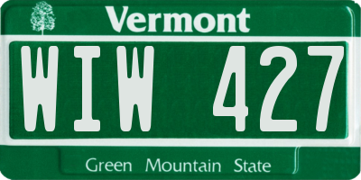 VT license plate WIW427