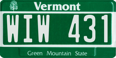 VT license plate WIW431