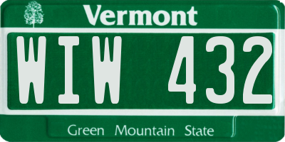 VT license plate WIW432