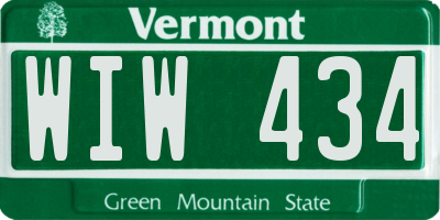 VT license plate WIW434