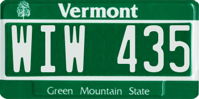 VT license plate WIW435