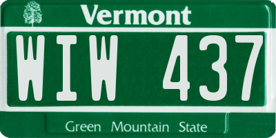 VT license plate WIW437