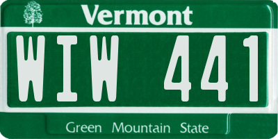 VT license plate WIW441