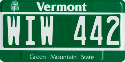 VT license plate WIW442
