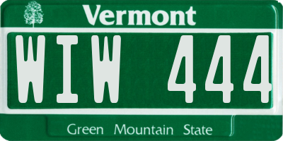 VT license plate WIW444