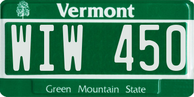VT license plate WIW450