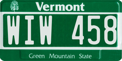 VT license plate WIW458