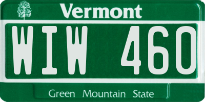 VT license plate WIW460