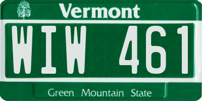 VT license plate WIW461