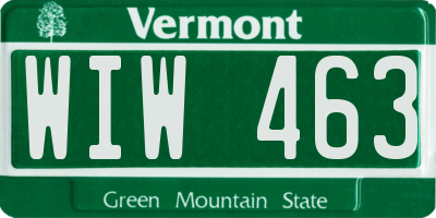 VT license plate WIW463