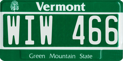 VT license plate WIW466