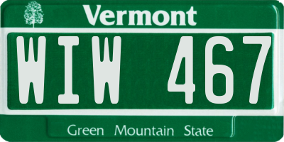 VT license plate WIW467