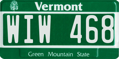 VT license plate WIW468