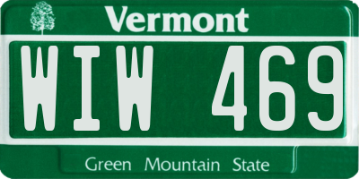 VT license plate WIW469