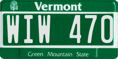 VT license plate WIW470