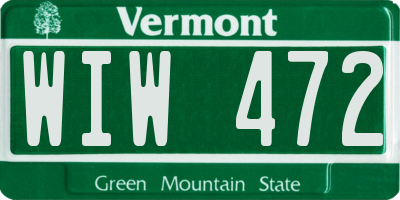 VT license plate WIW472