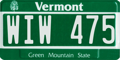 VT license plate WIW475