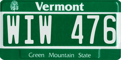 VT license plate WIW476