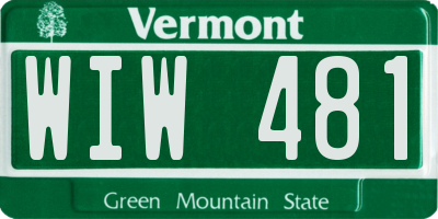 VT license plate WIW481