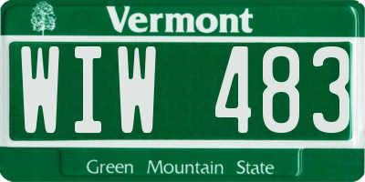 VT license plate WIW483