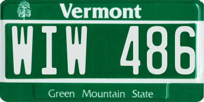 VT license plate WIW486
