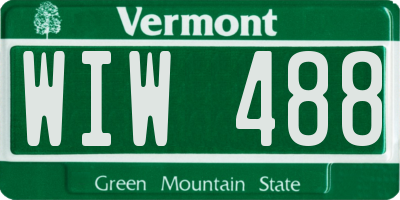 VT license plate WIW488