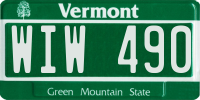 VT license plate WIW490