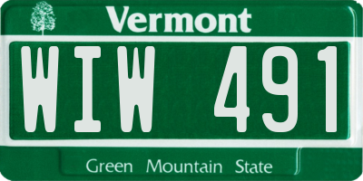 VT license plate WIW491