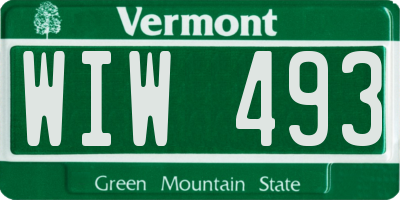 VT license plate WIW493
