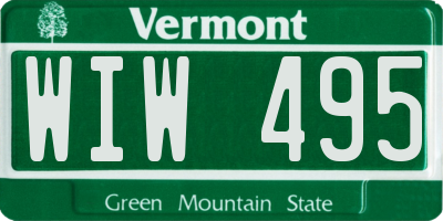 VT license plate WIW495