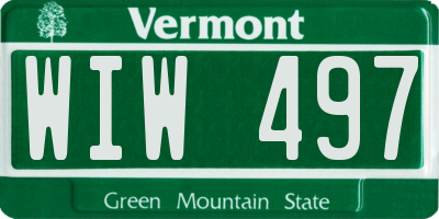 VT license plate WIW497