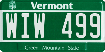 VT license plate WIW499