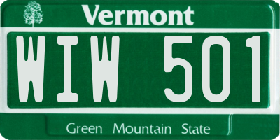 VT license plate WIW501