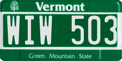 VT license plate WIW503