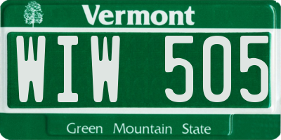 VT license plate WIW505