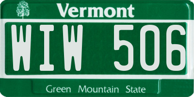 VT license plate WIW506