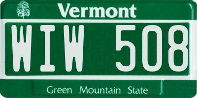 VT license plate WIW508