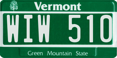 VT license plate WIW510