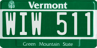 VT license plate WIW511