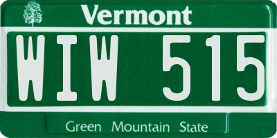 VT license plate WIW515