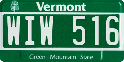 VT license plate WIW516