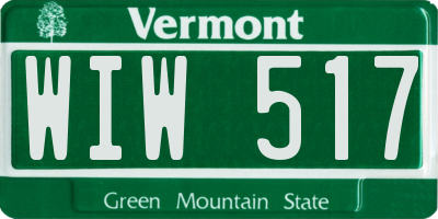 VT license plate WIW517
