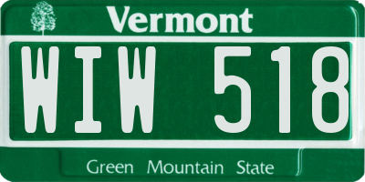 VT license plate WIW518