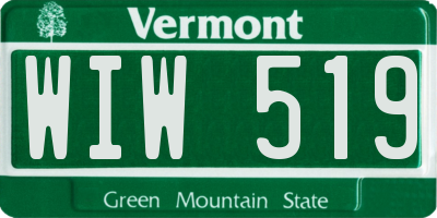 VT license plate WIW519