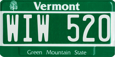 VT license plate WIW520
